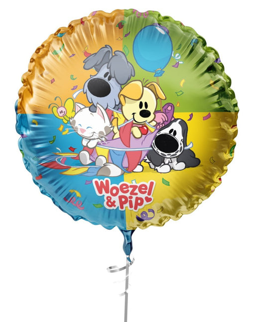 Folieballon Woezel & Pip 45cm Leeg van Haza Witbaard koop je bij Partywinkel