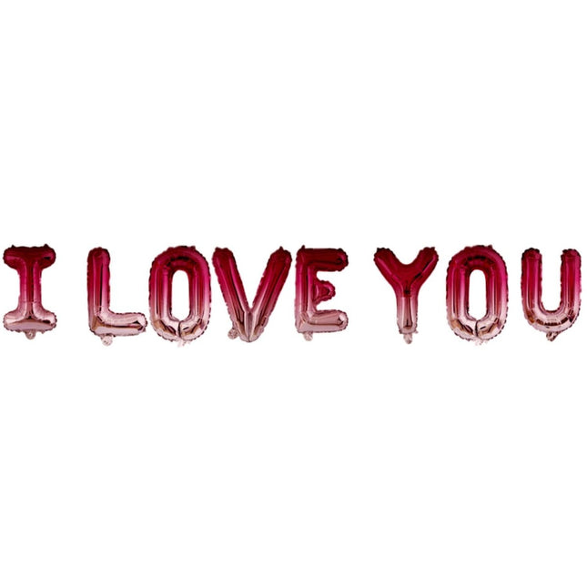 Roze Helium Ballon I Love You Leeg 36cm 8st van Folat koop je bij Partywinkel