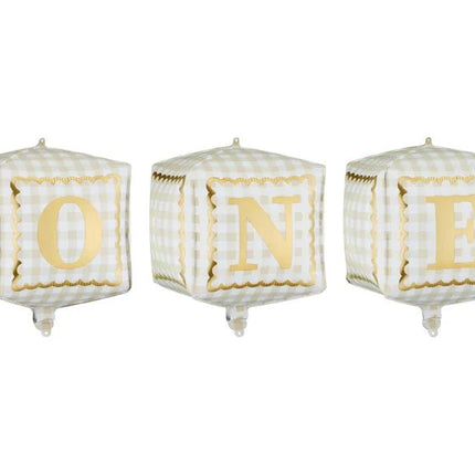 Folieballonnen kubussen ''One'', 34 x 36 cm, mix van Partydeco koop je bij Partywinkel