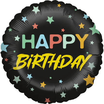 Happy Birthday Helium Balloon Stars (Empty) 45 cm