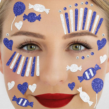 White and Blue Face Clown Stickers