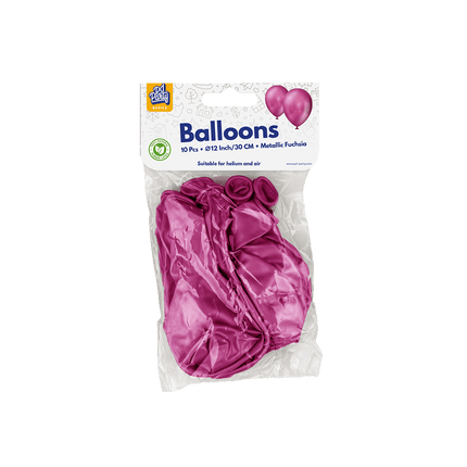 Fuchsia Ballonnen Metallic 30cm 10st van Paper Dreams koop je bij Partywinkel