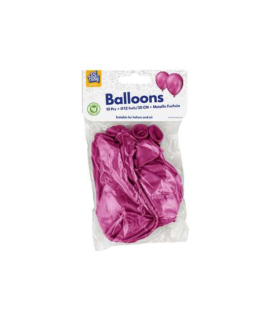 Fuchsia Ballonnen Metallic 30cm 10st van Paper Dreams koop je bij Partywinkel