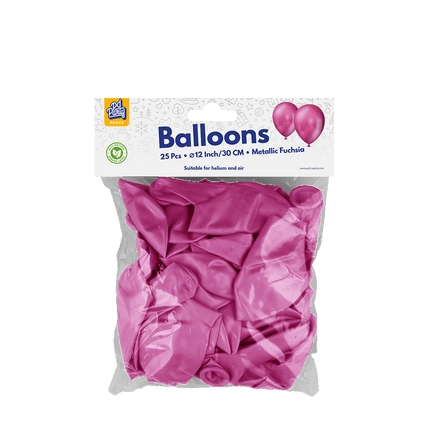 Fuchsia Ballonnen Metallic 30cm 25st van Paper Dreams koop je bij Partywinkel