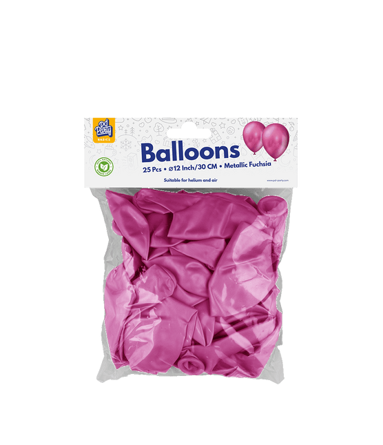 Fuchsia Ballonnen Metallic 30cm 25st van Paper Dreams koop je bij Partywinkel