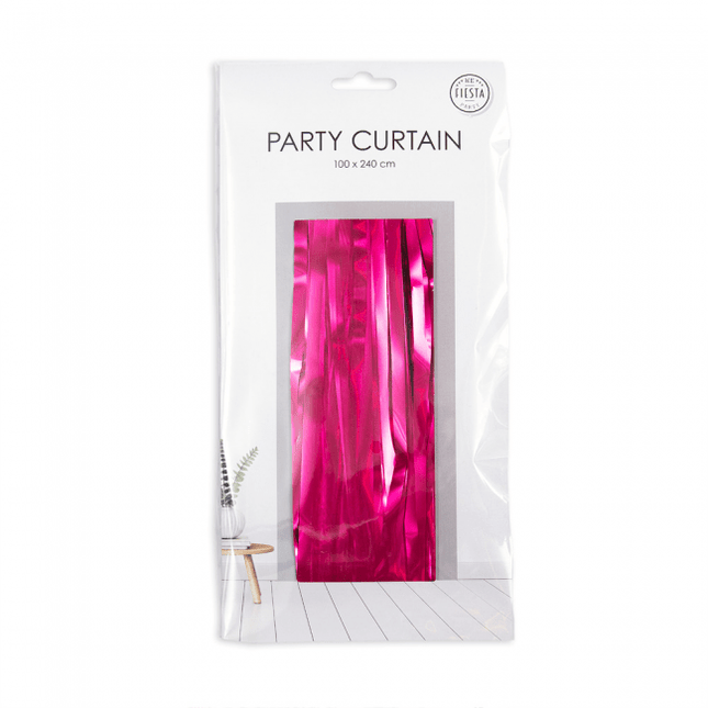 Fuchsia Deurgordijn Folie 2,4m van WeFiesta koop je bij Partywinkel