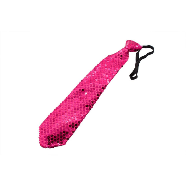 Fuchsia Stropdas Glitter met Lampjes van Folat koop je bij Partywinkel