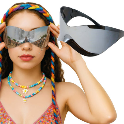 Futuristic Spiegel zonnebril van Fiestas Guirca koop je bij Partywinkel
