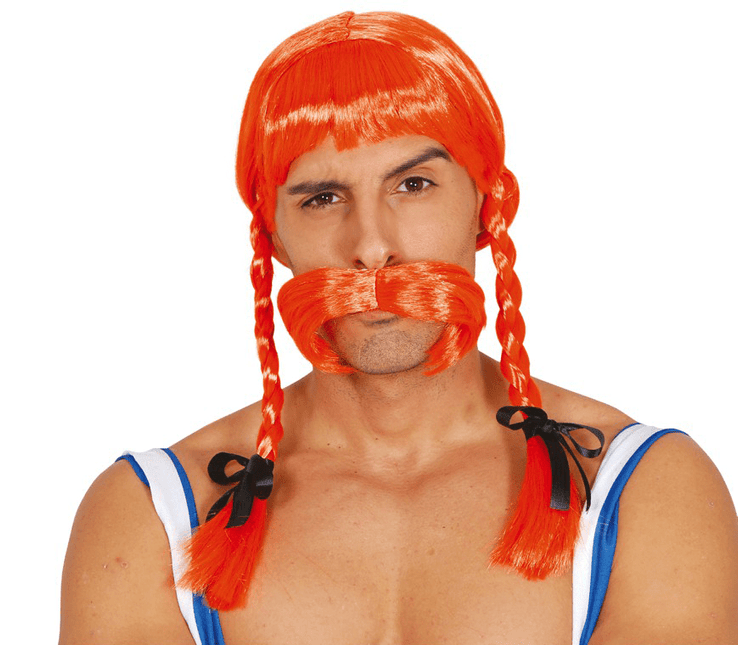 Gallier Pruik Oranje van Fiestas Guirca koop je bij Partywinkel