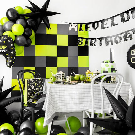 Gaming Party Banner Level Up Birthday 2,5m van Partydeco koop je bij Partywinkel