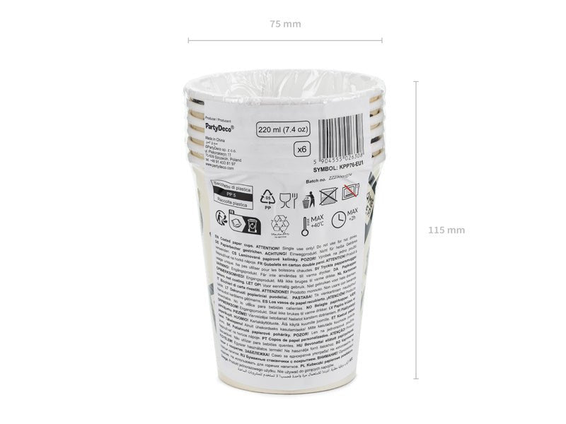 Gaming Party Bekers 220ml 6st van Partydeco koop je bij Partywinkel