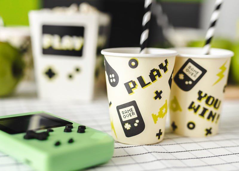 Gaming Party Bekers 220ml 6st van Partydeco koop je bij Partywinkel