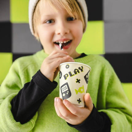 Gaming Party Bekers 220ml 6st van Partydeco koop je bij Partywinkel