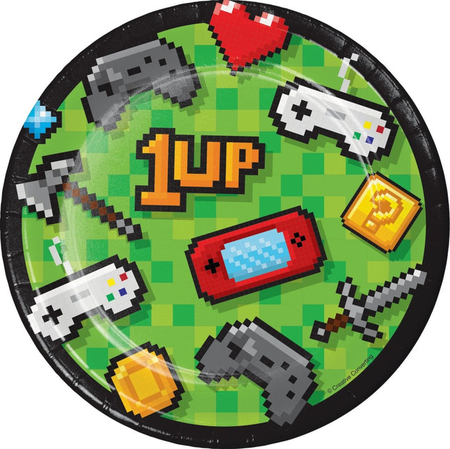 Gaming Party Borden Papier 18cm 8st van Creative Converting koop je bij Partywinkel