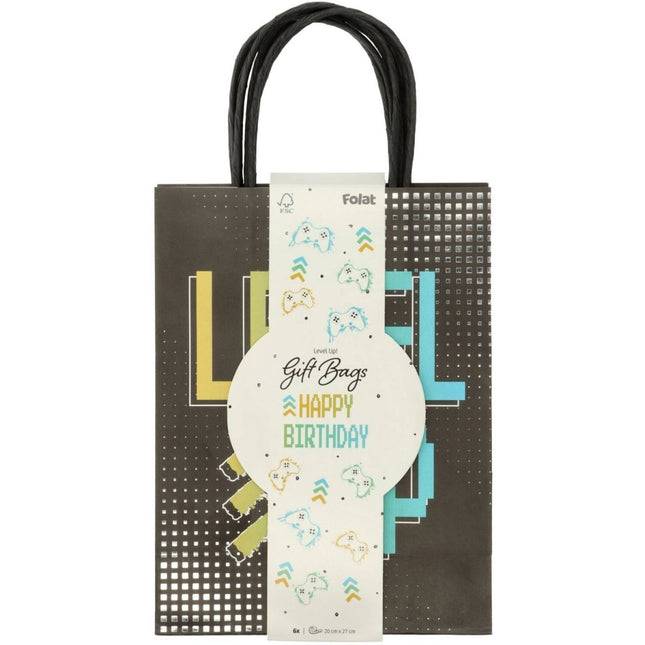 Gaming Party Cadeautasje Happy Birthday 27cm 6st van Folat koop je bij Partywinkel