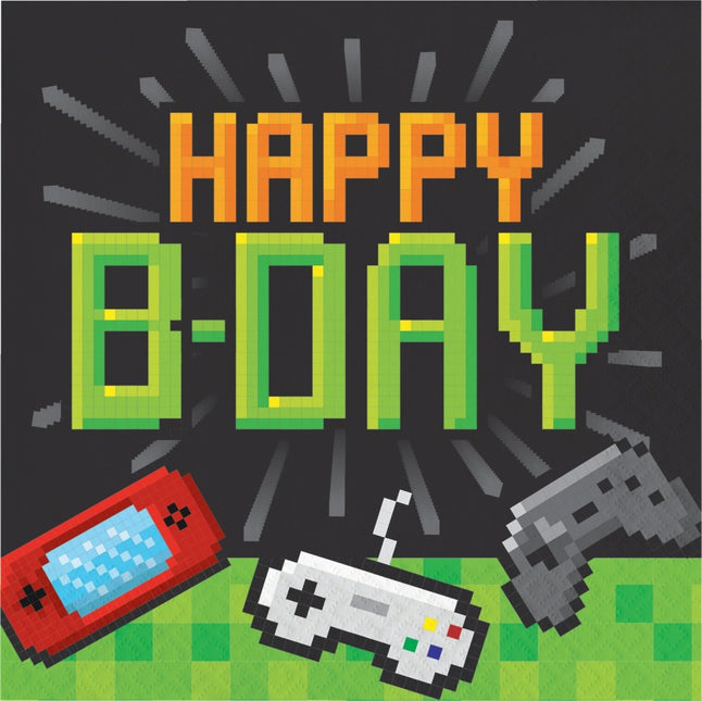 Gaming Party Servetten 25cm 16st van Creative Converting koop je bij Partywinkel