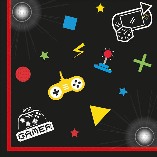 Gaming Party Servetten 33cm 20st van Procos koop je bij Partywinkel