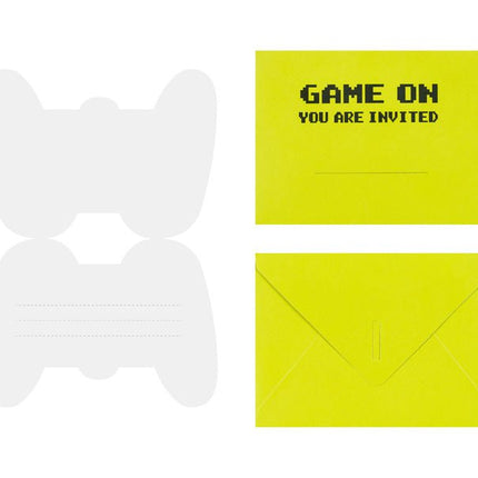 Gaming Party Uitnodigingen 16cm 6st van Partydeco koop je bij Partywinkel