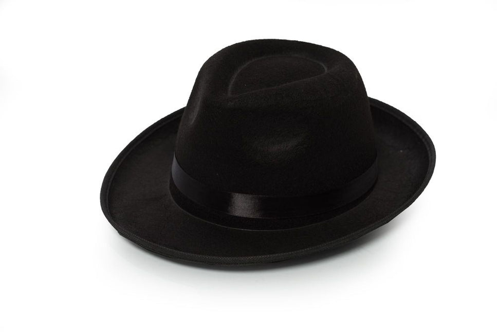 Gangsterhoed Zwart Basic van Partychimp koop je bij Partywinkel
