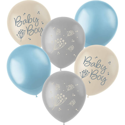 Geboorte Ballonnen Babyboy 33cm 6st van Folat koop je bij Partywinkel