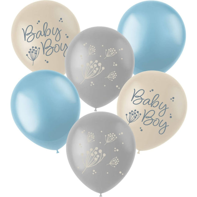 Geboorte Ballonnen Babyboy 33cm 6st van Folat koop je bij Partywinkel