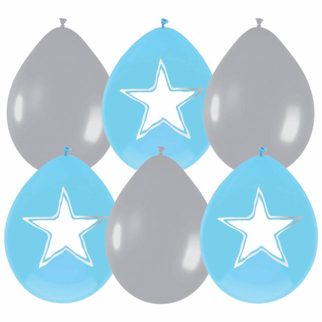 Geboorte Ballonnen Jongen Schrijfbaar Versiering 30cm 6st van Haza Witbaard koop je bij Partywinkel