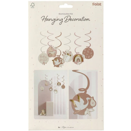 Geboorte Hangdecoratie Babygirl 6st van Folat koop je bij Partywinkel