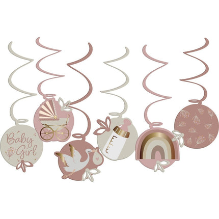 Geboorte Hangdecoratie Babygirl 6st van Folat koop je bij Partywinkel
