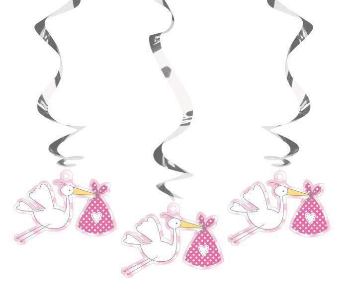Geboorte Hangdecoratie Meisje Versiering 25cm 3st van Folat koop je bij Partywinkel