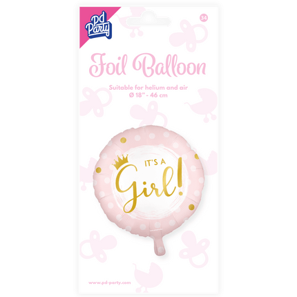 Geboorte Helium Ballon It'S A Girl Leeg 45cm van Paper Dreams koop je bij Partywinkel
