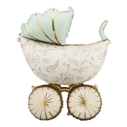 Geboorte Helium Ballon Kinderwagen Leeg 96cm van Partydeco koop je bij Partywinkel