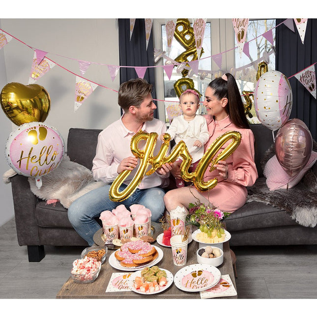 Geboorte Letterslinger Hello Girl! 1,43m van Boland koop je bij Partywinkel