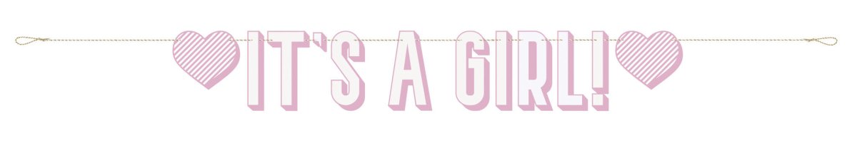 Geboorte Letterslinger It's A Girl 1,58m van Unique koop je bij Partywinkel