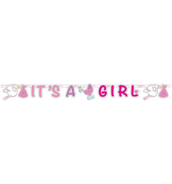 Geboorte Letterslinger Meisje It's A Girl 170cm van Folat koop je bij Partywinkel