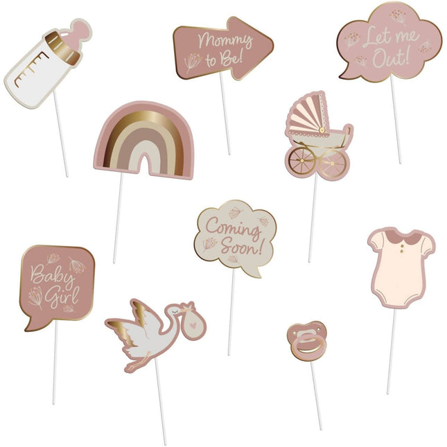 Geboorte Photobooth Props 10st van Folat koop je bij Partywinkel