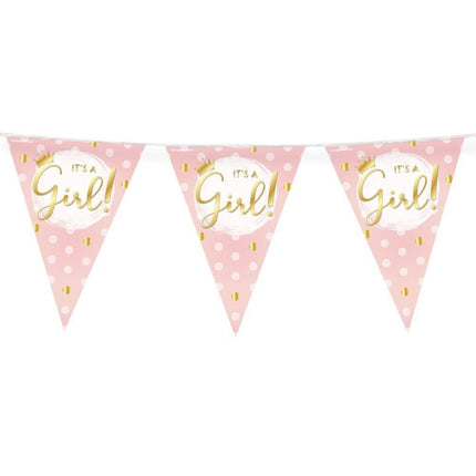 Geboorte Slingers Hoera Een Meisje 10m van Paper Dreams koop je bij Partywinkel