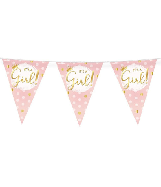 Geboorte Slingers Hoera Een Meisje 10m van Paper Dreams koop je bij Partywinkel