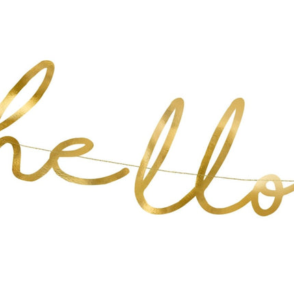 Geboorteslinger Hello Baby Goud 70cm van Partydeco koop je bij Partywinkel