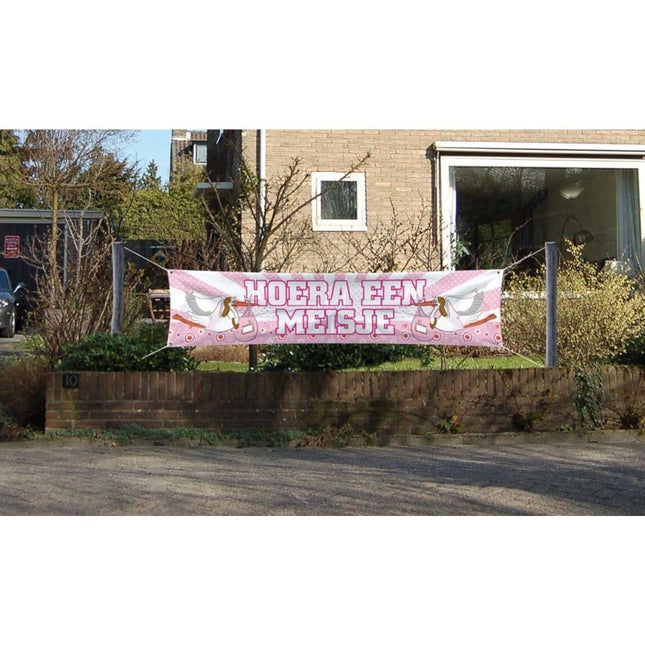 Geboortevlag Meisje XL 1,8m van Folat koop je bij Partywinkel