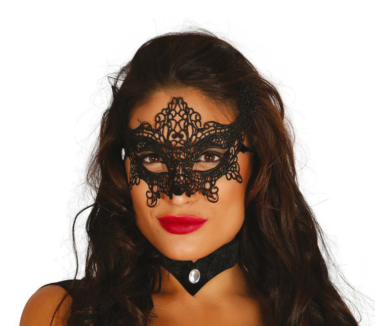 Geborduurd Masker Zwart van Fiestas Guirca koop je bij Partywinkel