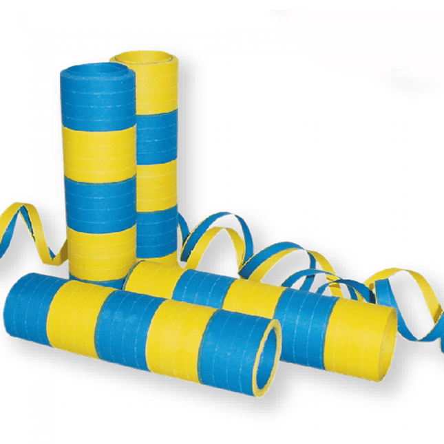 Geel Blauw Serpentine 4m 20 ringen van WeFiesta koop je bij Partywinkel
