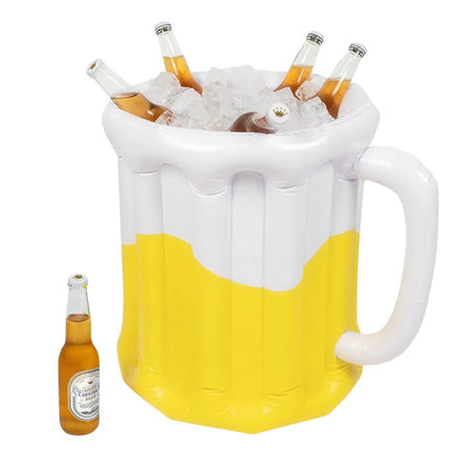 Geel Witte Bierpul Opblaasbaar 46cm van Boland koop je bij Partywinkel