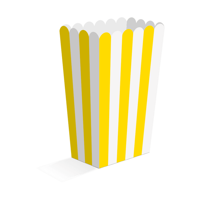 Geel Witte Popcorn Bakjes 13,5cm 8st van WeFiesta koop je bij Partywinkel