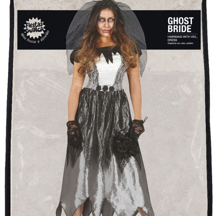 Geesten Bruid Halloween Kostuum Dames Zwart van Fiestas Guirca koop je bij Partywinkel