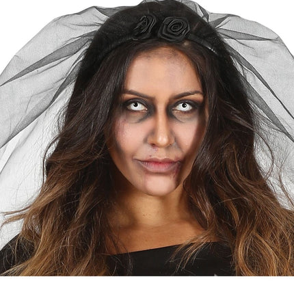 Geesten Bruid Halloween Kostuum Dames Zwart van Fiestas Guirca koop je bij Partywinkel