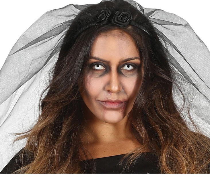 Geesten Bruid Halloween Kostuum Dames Zwart van Fiestas Guirca koop je bij Partywinkel