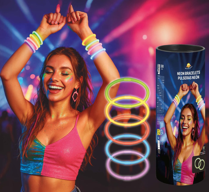 Gekleurde Armband Glow In The Dark 50st van Fiestas Guirca koop je bij Partywinkel