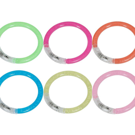Gekleurde Armband Glow In The Dark 8cm 4st van Fiestas Guirca koop je bij Partywinkel
