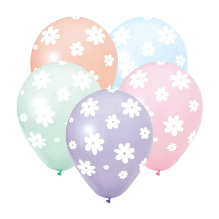 Gekleurde Ballonnen Madeliefjes 30cm 8st van WeFiesta koop je bij Partywinkel