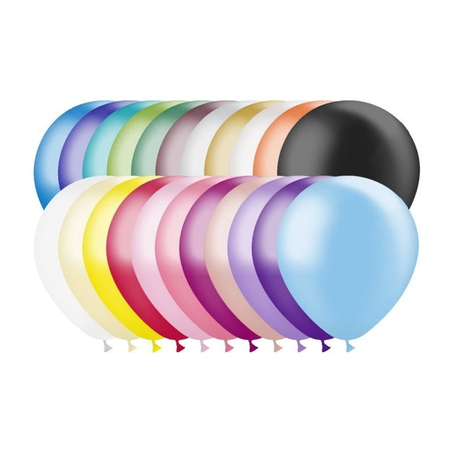 Gekleurde Ballonnen Metallic 13cm 100st van Balloonia koop je bij Partywinkel